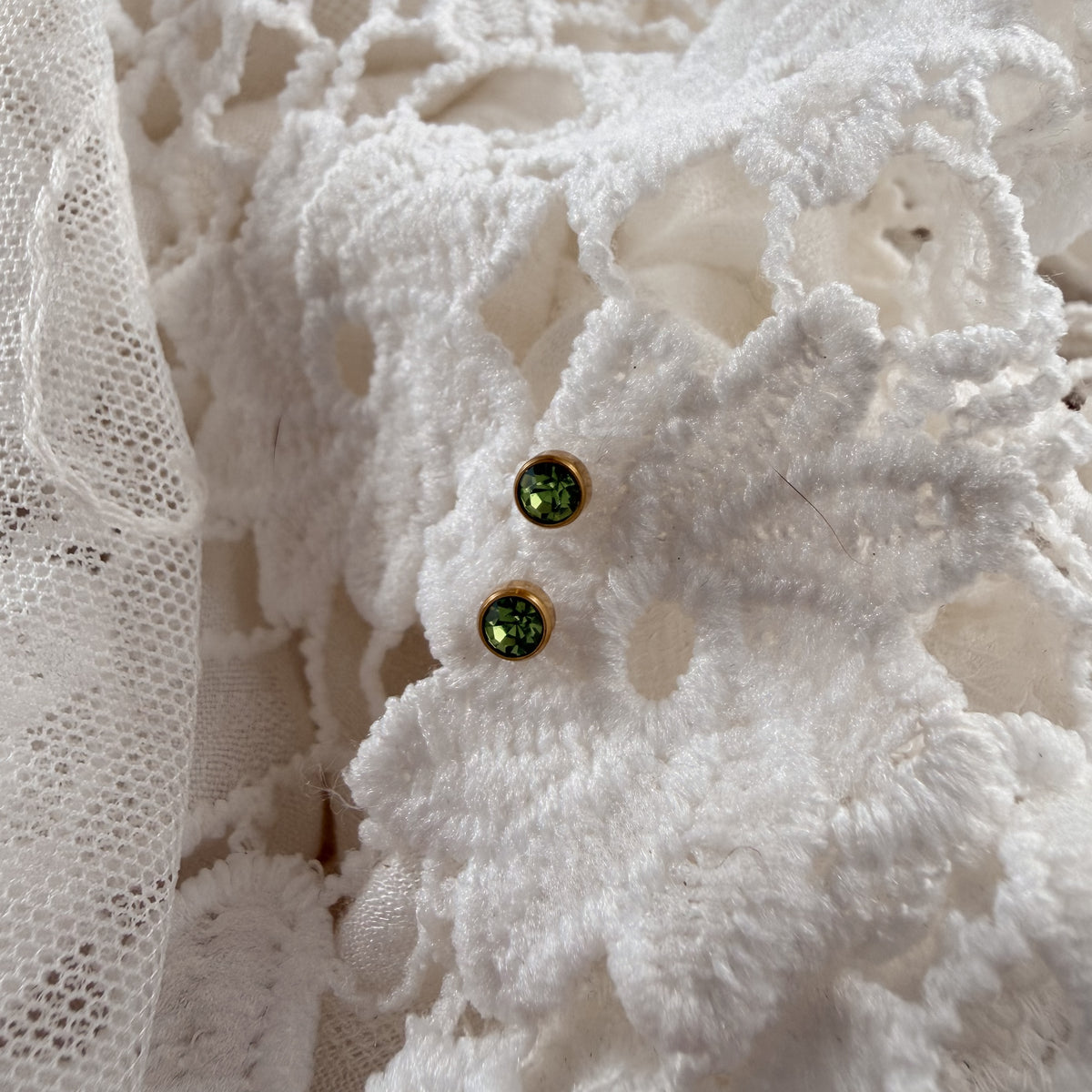 August birthstone studs Lise's Pieces