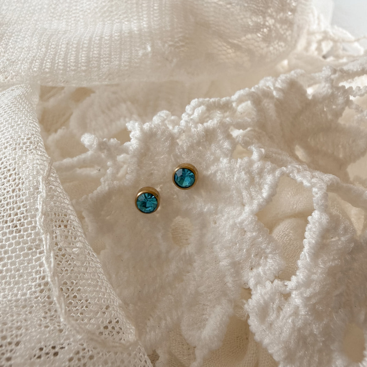 December birthstone studs Lise's Pieces