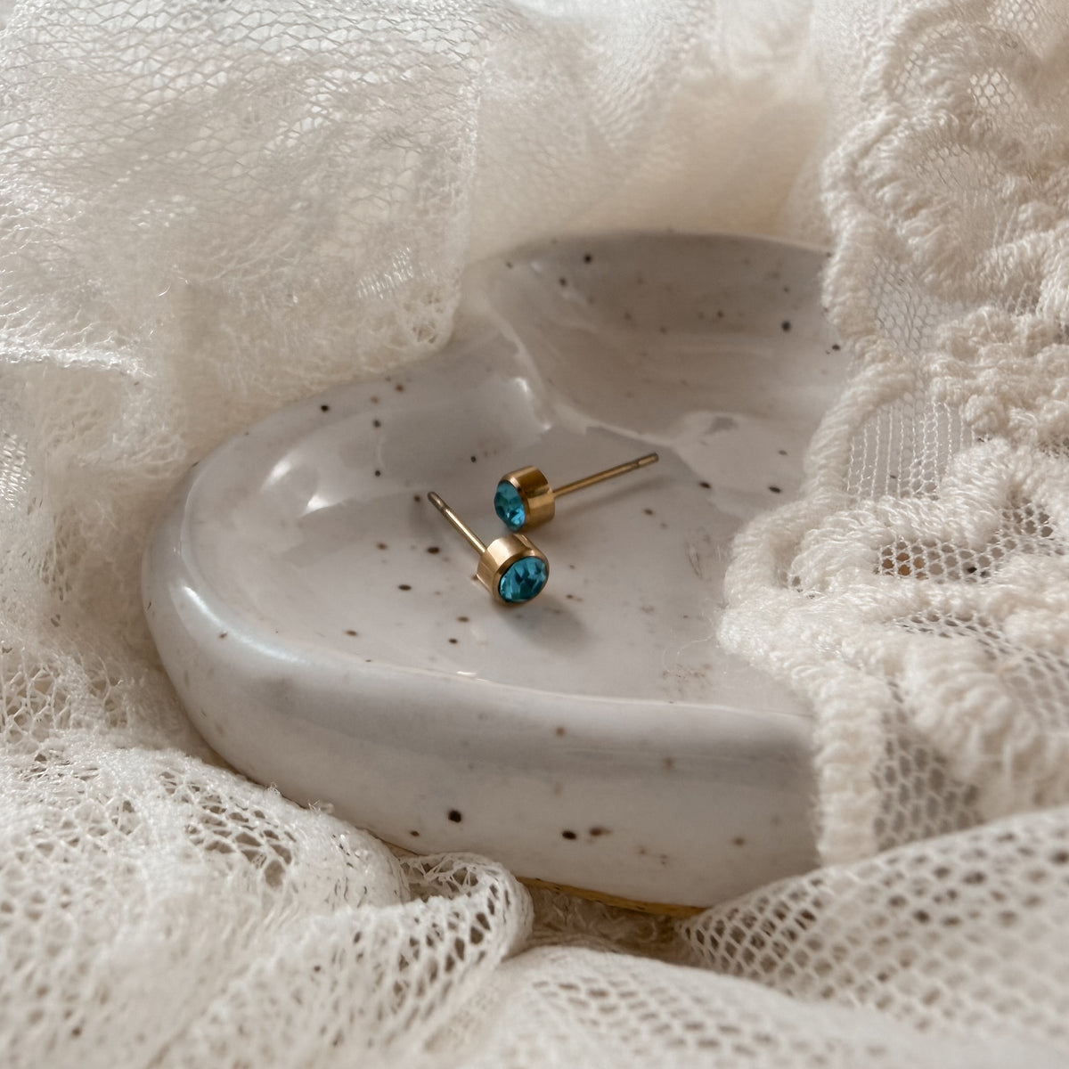 December birthstone studs Lise's Pieces