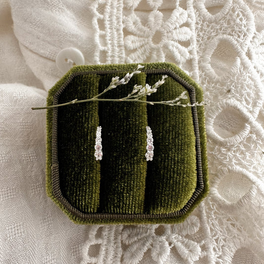 Petite Crystal hoops - silver