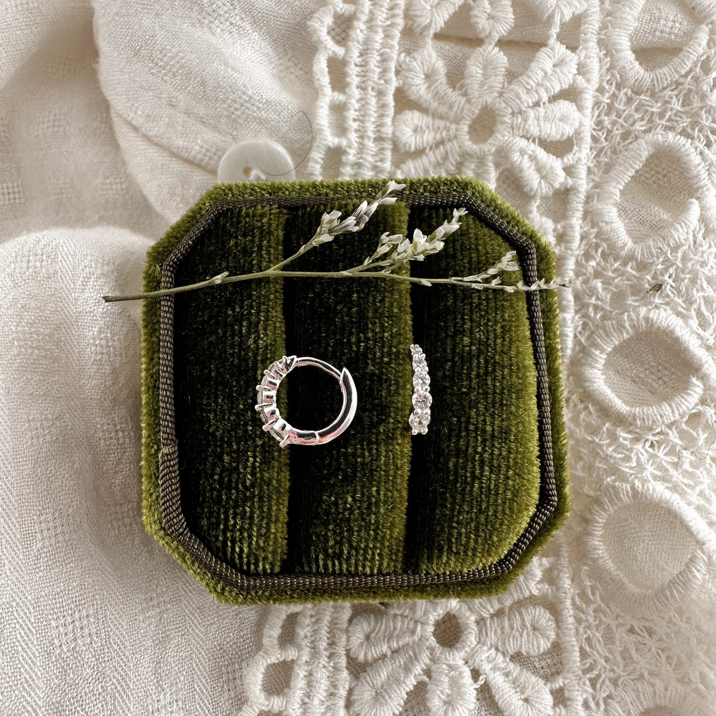 Petite Crystal hoops - silver