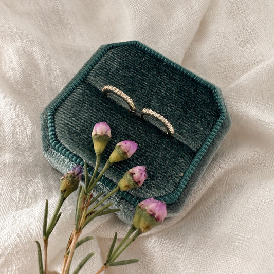 Crystal huggie hoop - gold