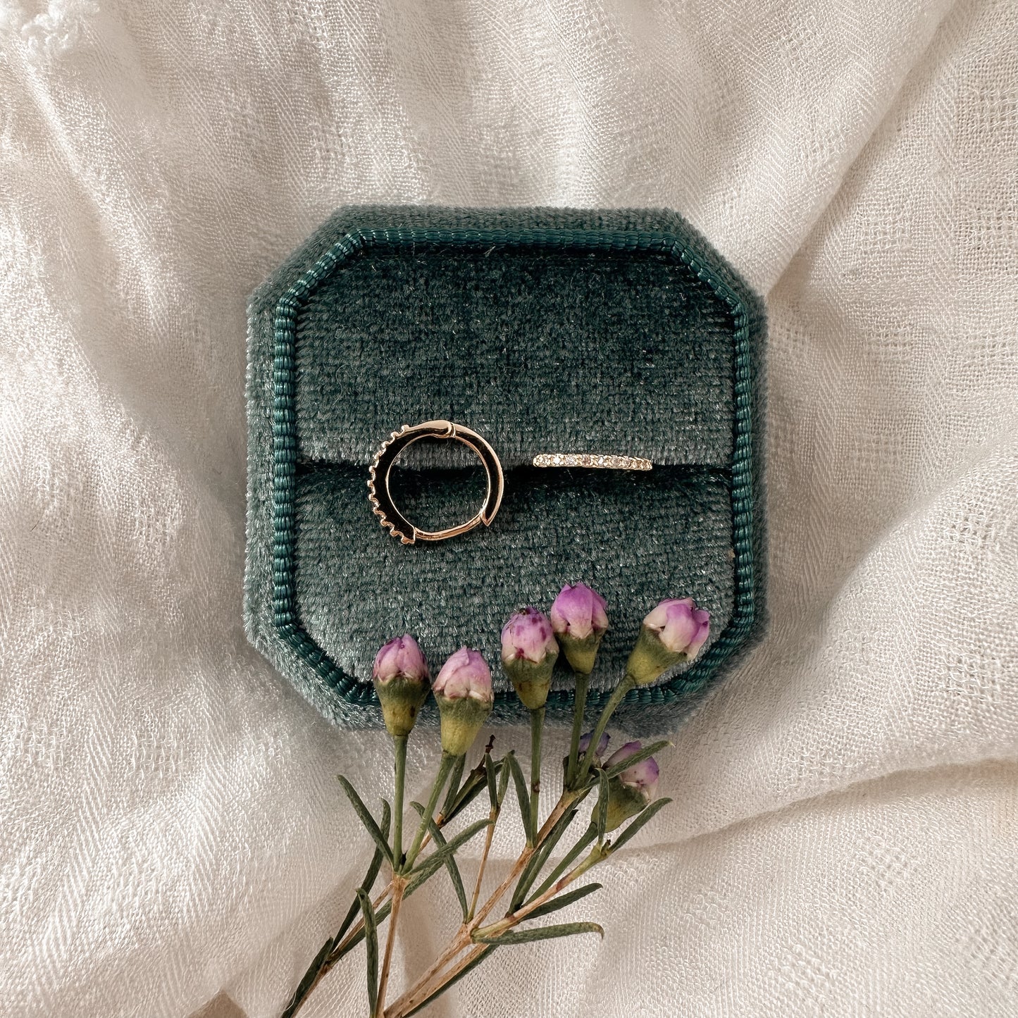 Crystal huggie hoop - gold