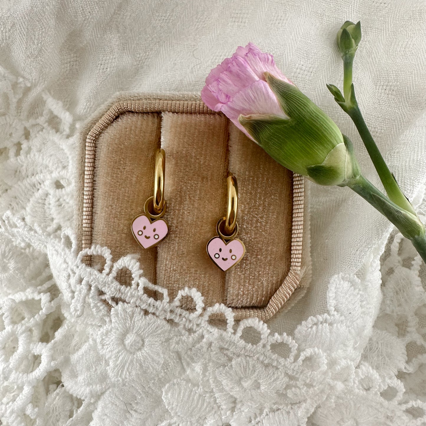 Happy heart hoop charms - Myzie collection