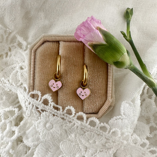 Happy heart hoop charms - Myzie collection