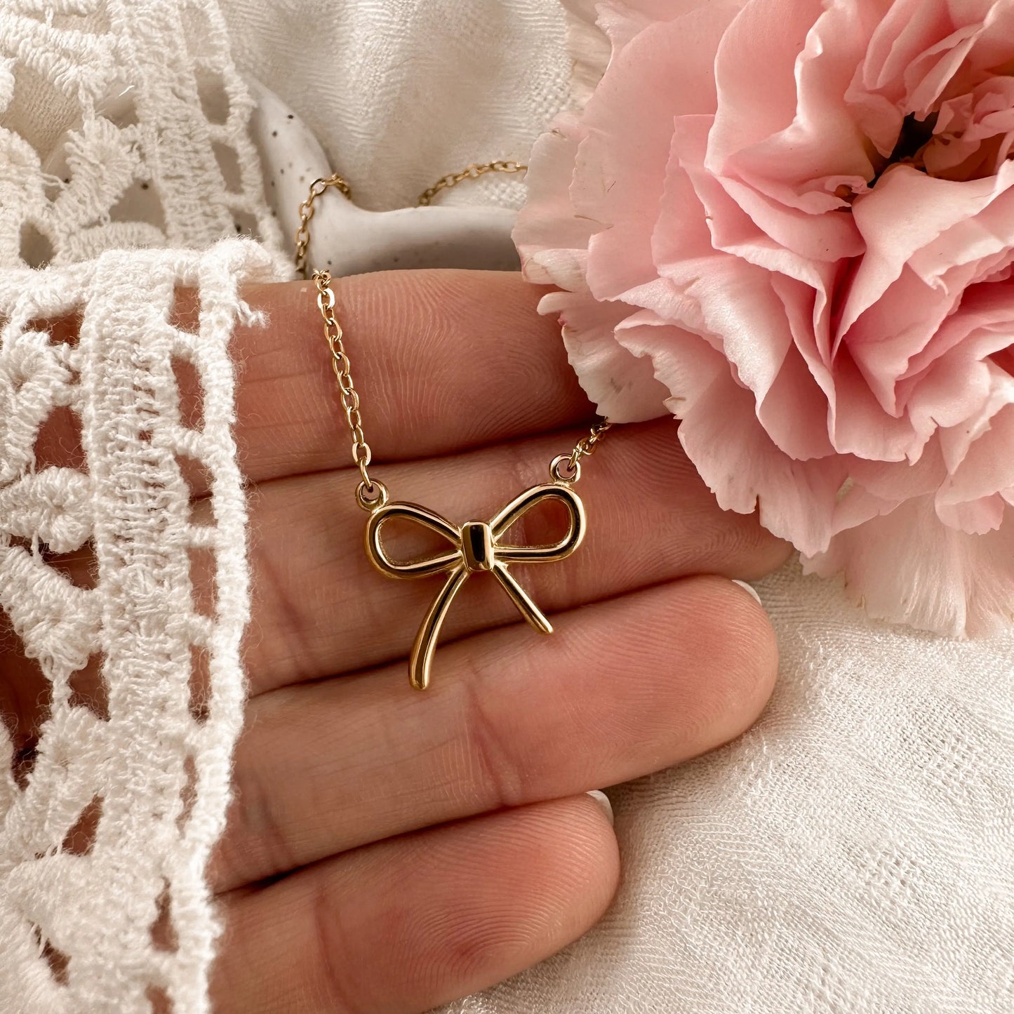 Gold Bow Necklace Lise's Pieces