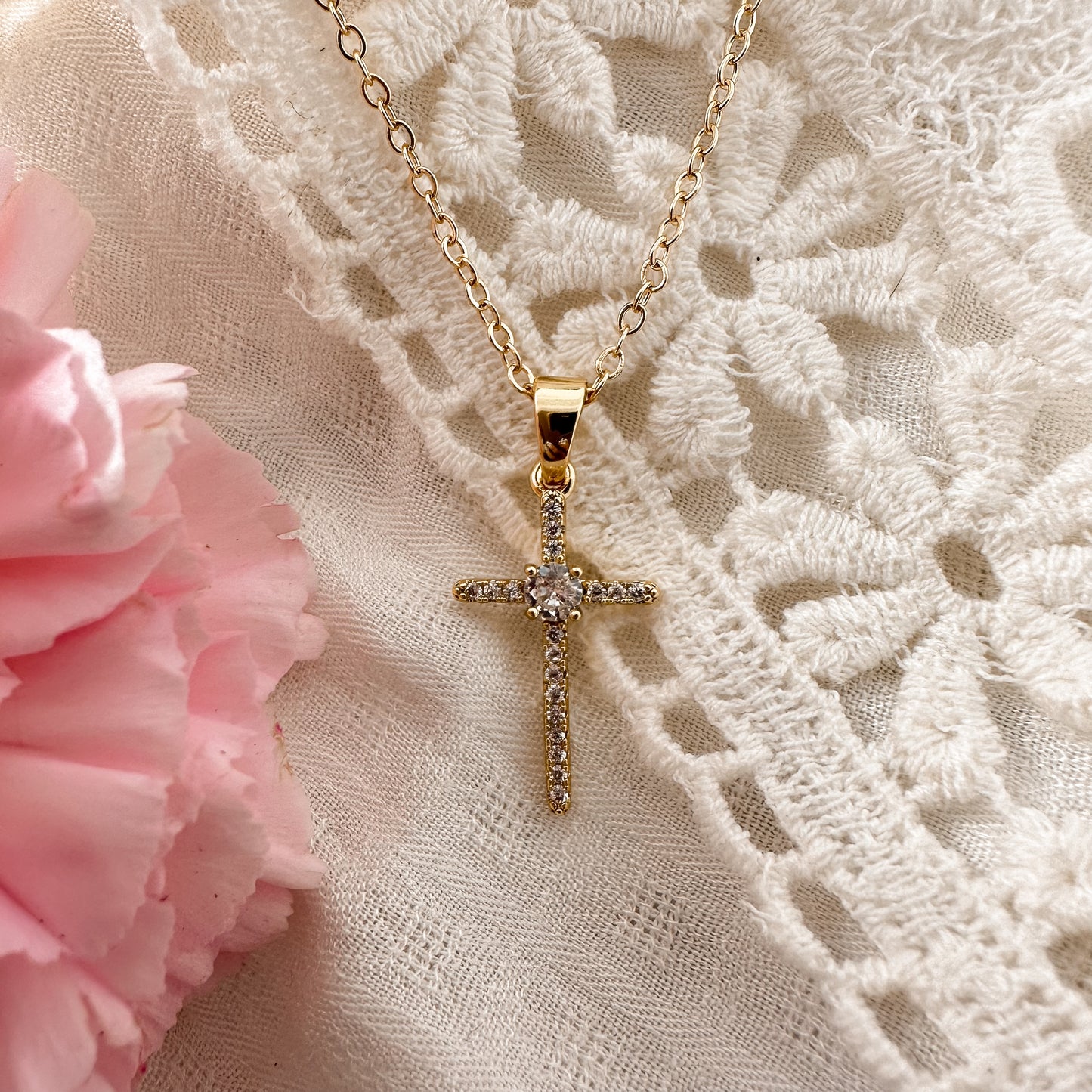 Crystal Cross Necklace
