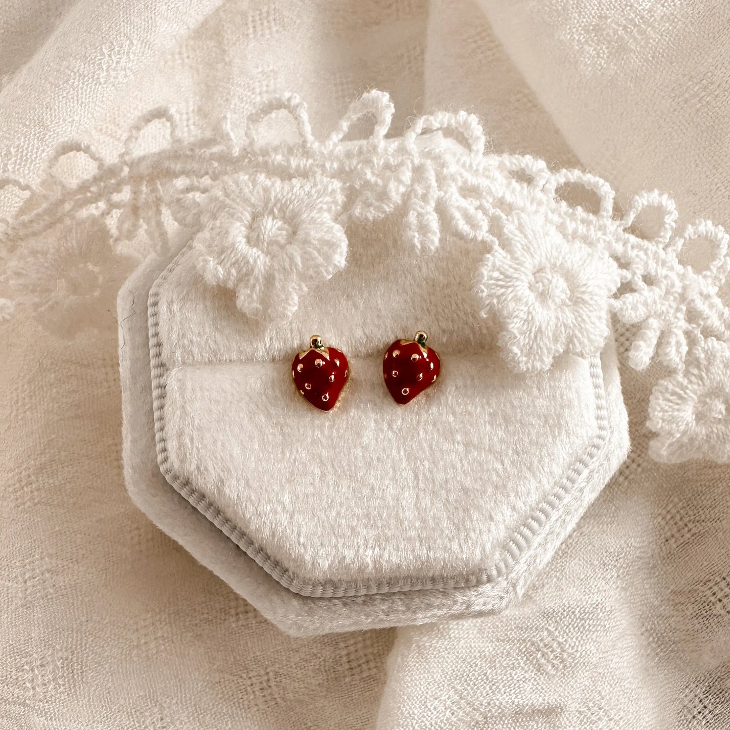 Strawberry studs Lise's Pieces
