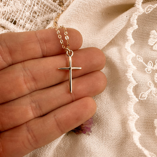 Thin cross necklace