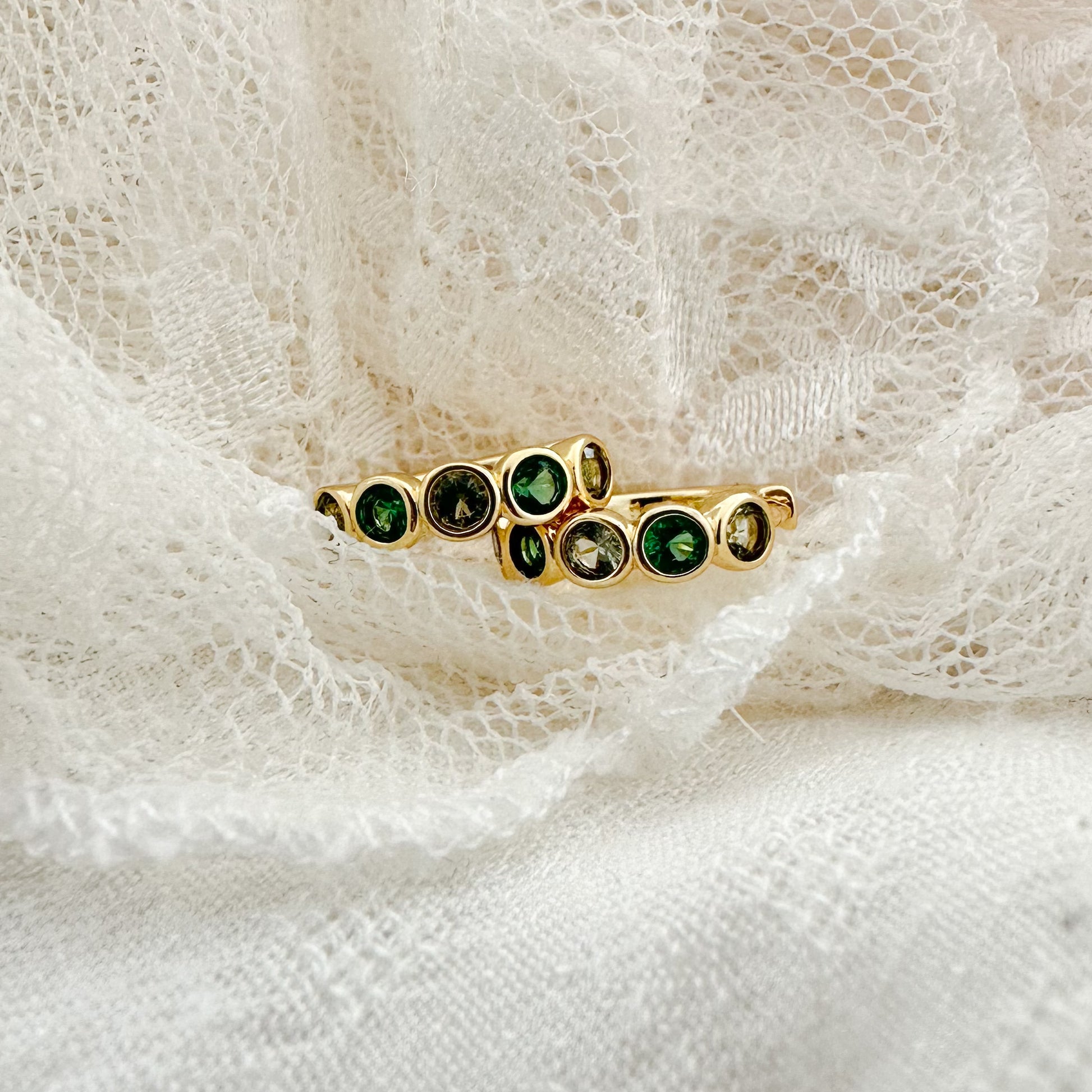 Emerald crystal hoops Lise's Pieces