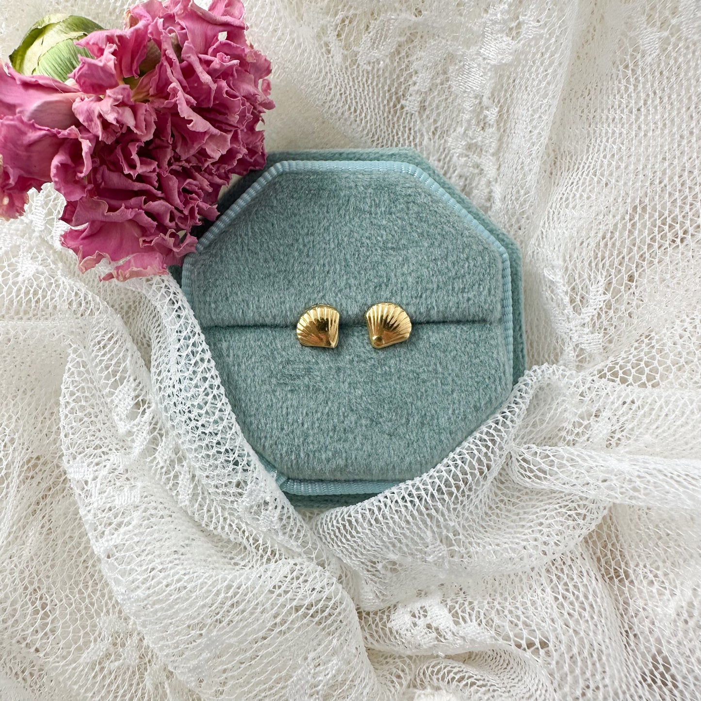 Golden Seashell Screwbacks Lise's Pieces