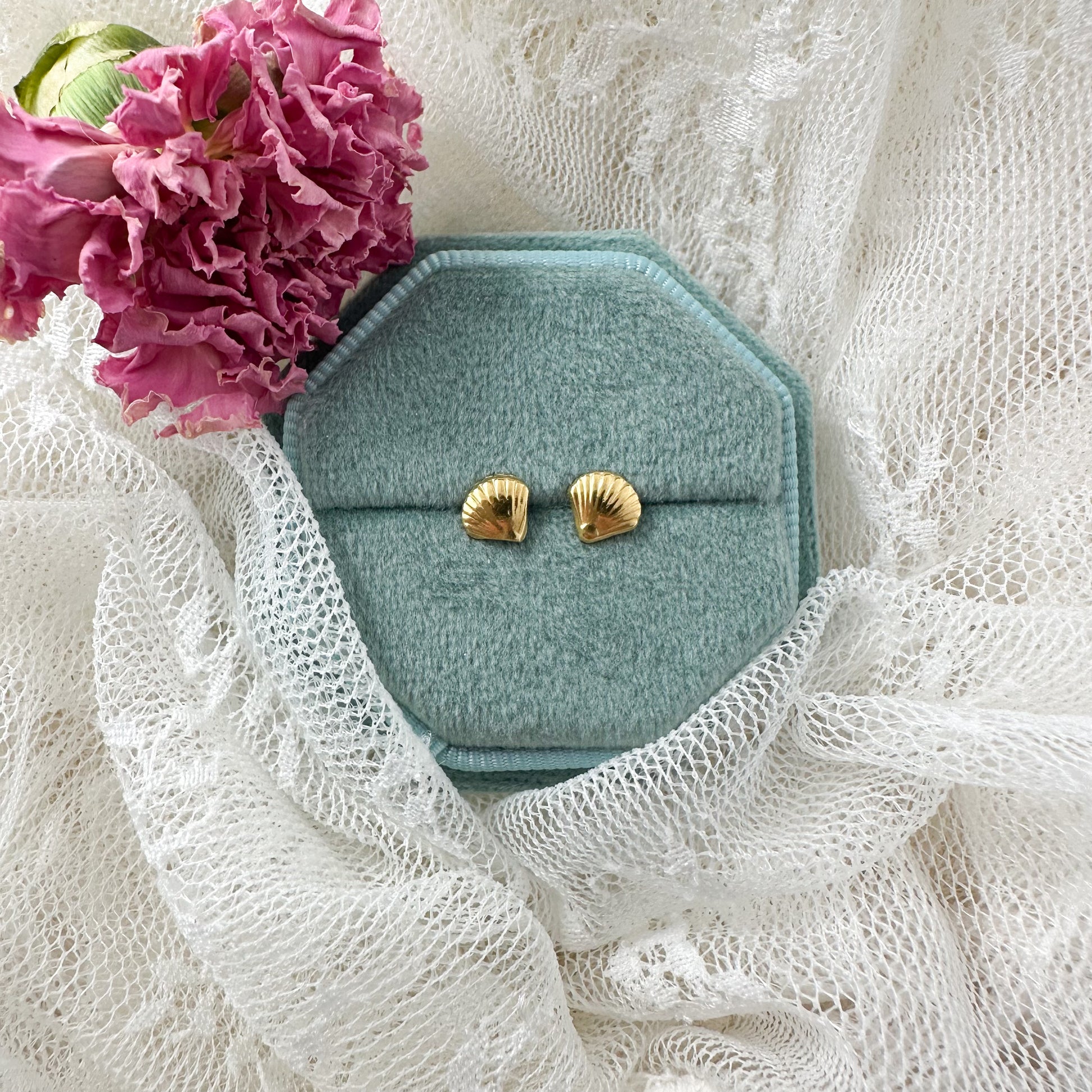 Golden Seashell Screwbacks Lise's Pieces