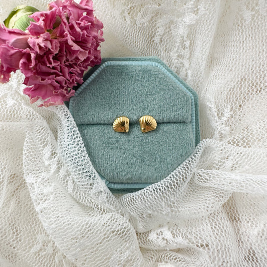 Golden Seashell Screwbacks Lise's Pieces