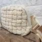 Quilted Nylon sidekick bag - Cream