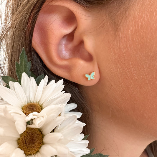 Teal Butterfly Screwbacks