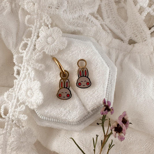 Blushing bunny hoop charms - Myzie collection Lise's Pieces