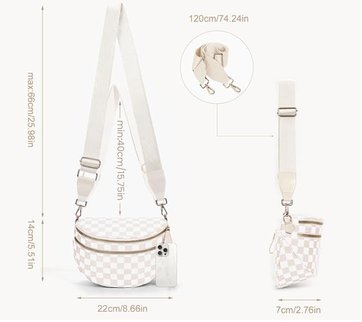 Oversized Crossbody - Pink Checkered