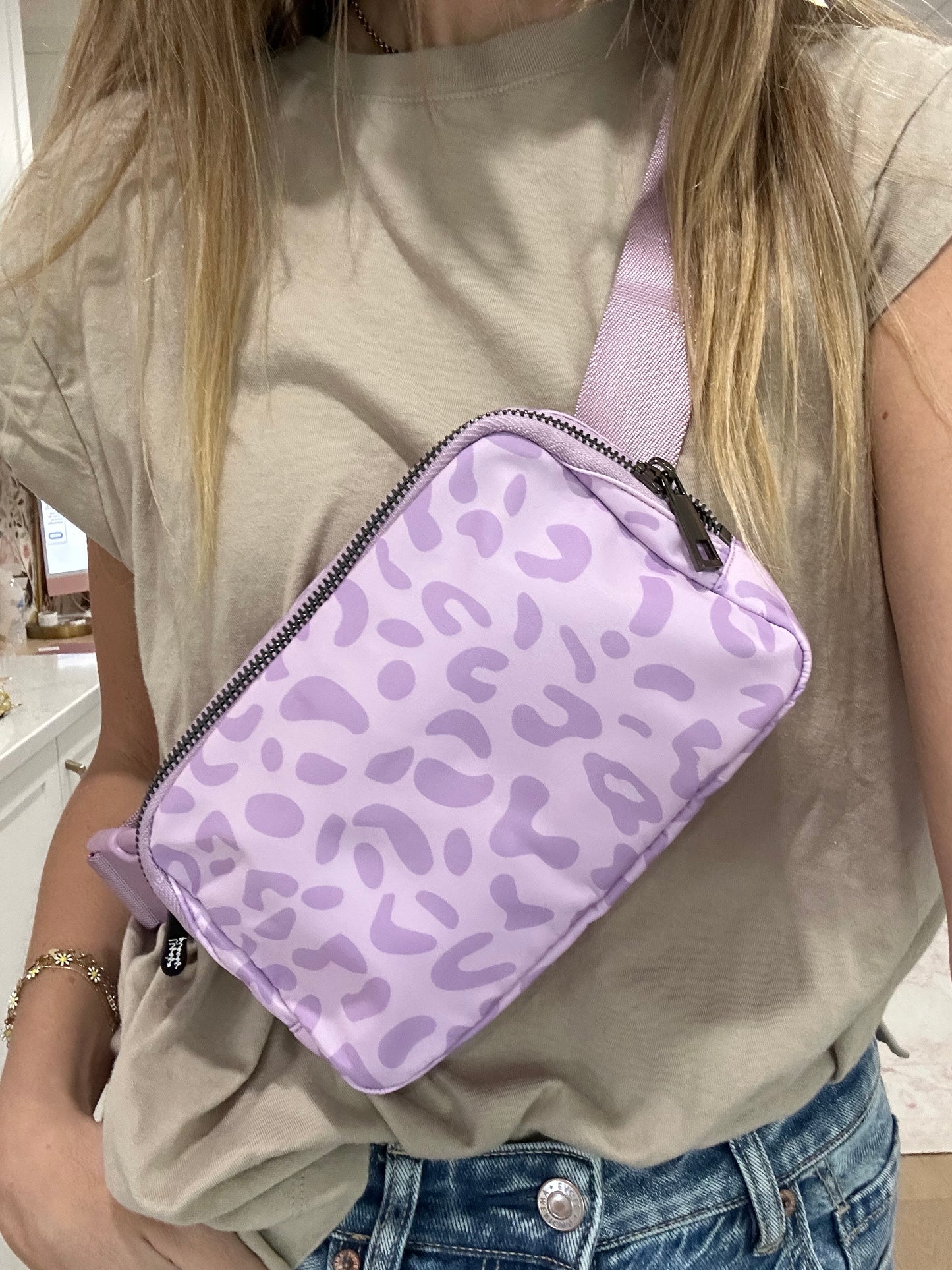 Lavender Leopard Sidekick Bag