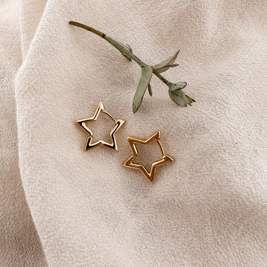 Star hoops - gold