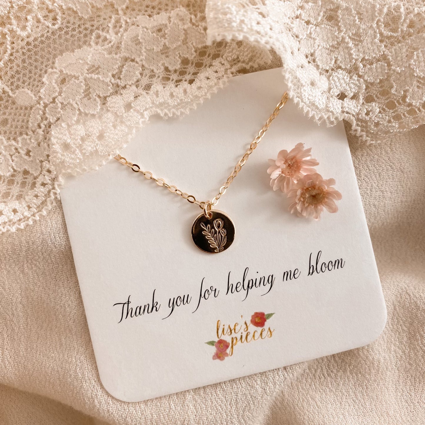Teacher necklace - flower